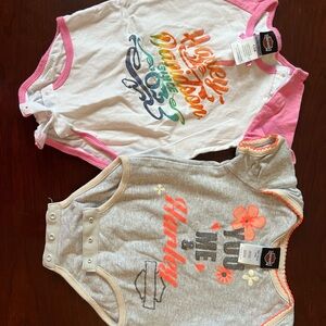 Harley-Davidson Floral Baby Onesie - 3/6M & 6/9 M